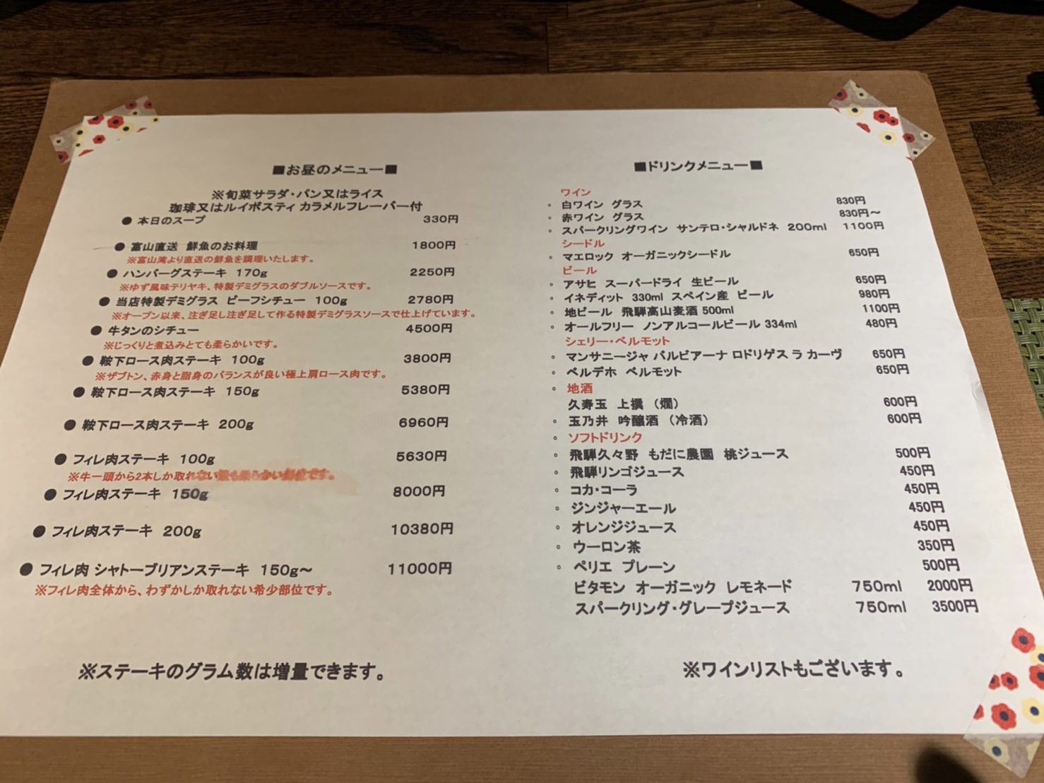 メニュー
